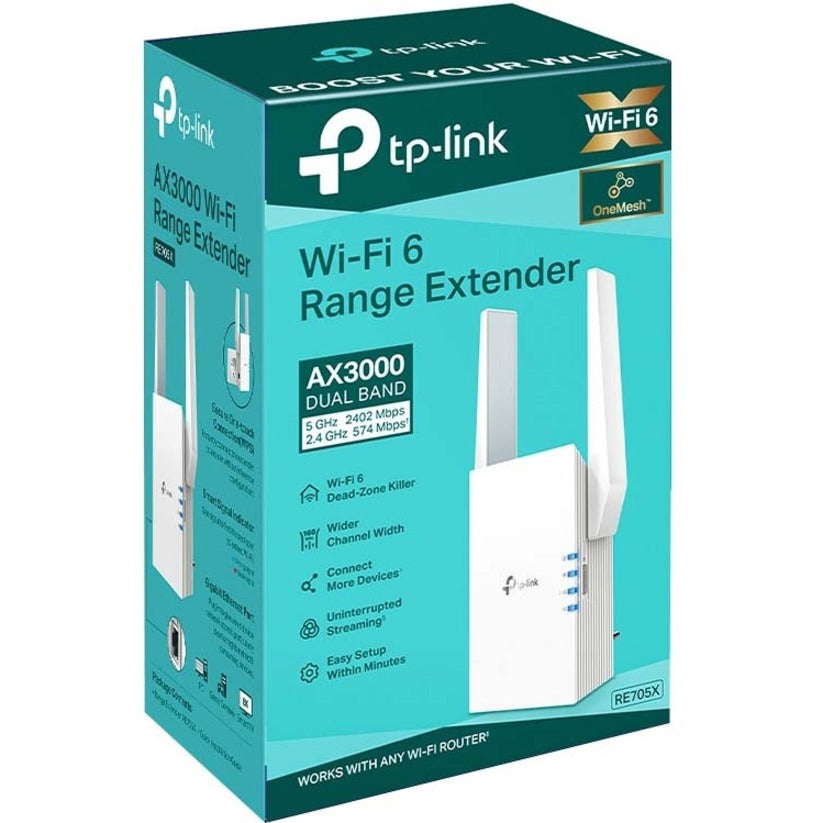 TP-Link RE705X Extension de portée sans fil double bande IEEE 802.11ax 2,91 Gbit/s RE705X
