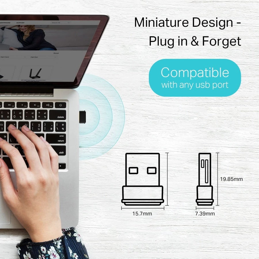 TP-Link Archer T3U Nano - Adaptateur WiFi USB Nano double bande AC1300 2.4G/5G pour PC Archer T3U Nano