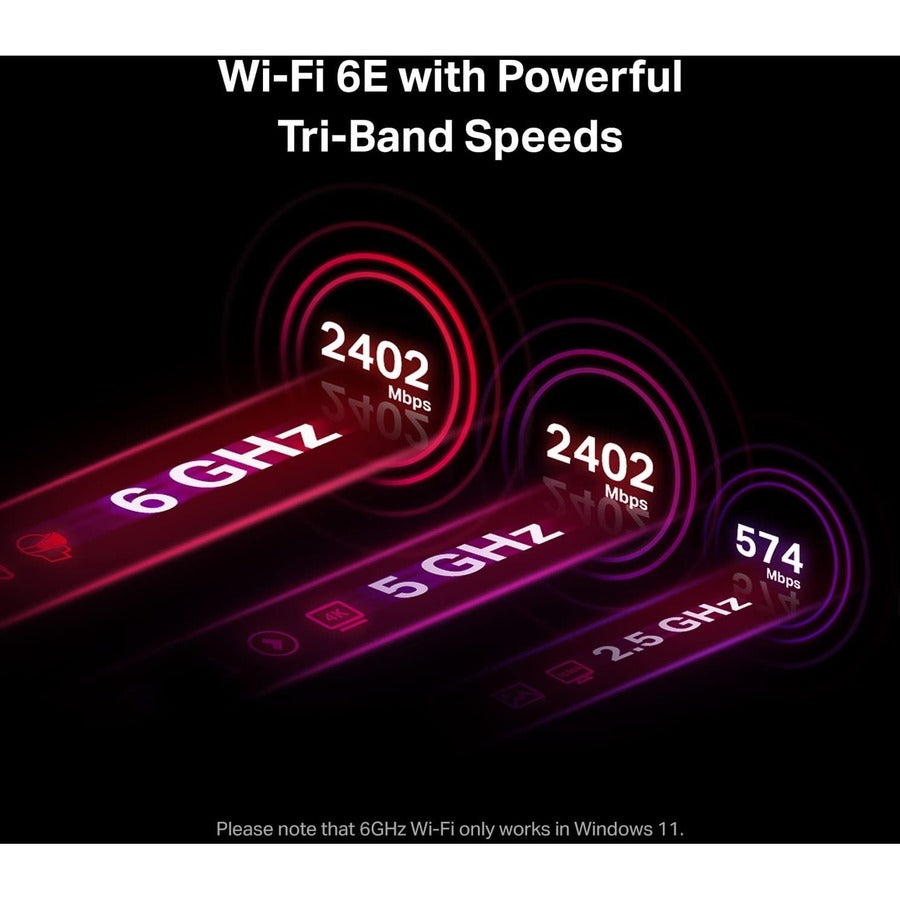 TP-Link Archer TXE75E AXE5400 IEEE 802.11ax Bluetooth 5.2 Adaptateur combiné Wi-Fi/Bluetooth tri-bande pour manette de jeu/casque/clavier/ordinateur de bureau ARCHER TXE75E