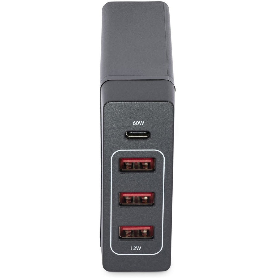 StarTech.com Chargeur USB C pour ordinateur portable, 60 W PD 3.0, 3 x USB-A, chargeur de bureau/adaptateur secteur universel compact USB Type-C, certifié USB IF/ETL DCH1C3A