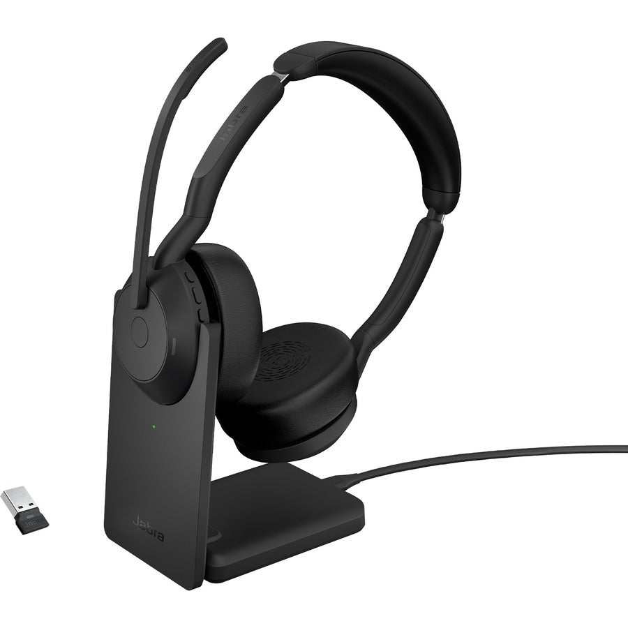 Jabra Evolve2 55 UC Stereo USB-A Headset with Charging Stand 25599-989-989-01