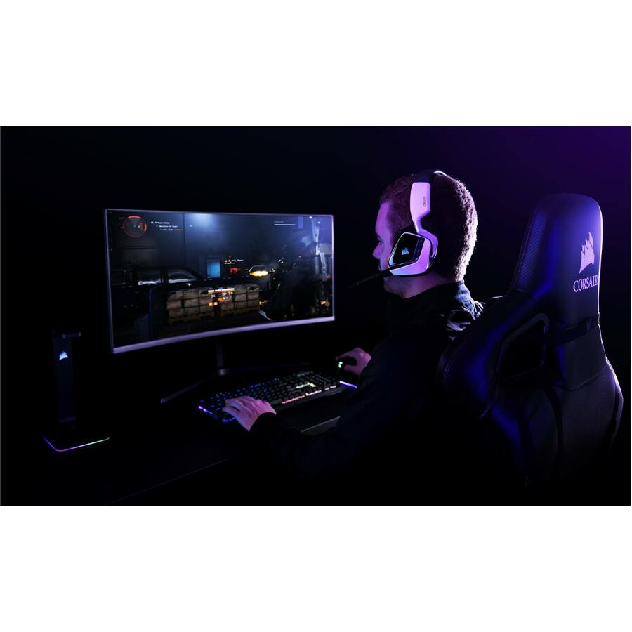 Corsair VOID RGB ELITE Casque de jeu sans fil haut de gamme avec son surround 7.1 - Blanc CA-9011202-NA