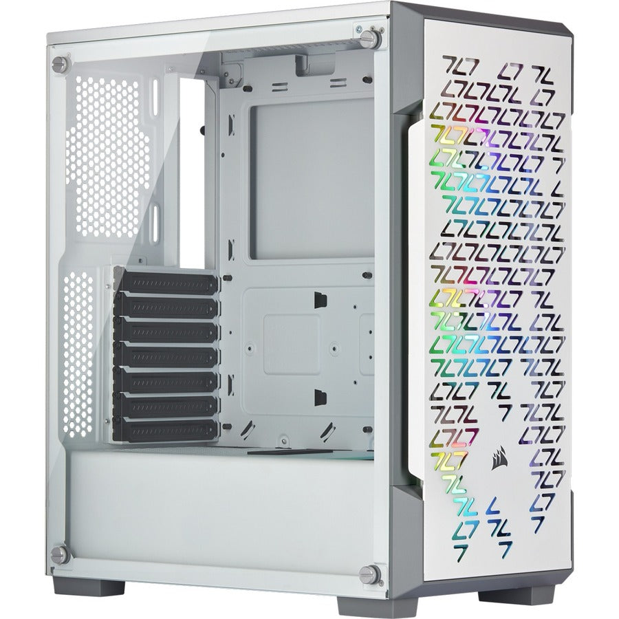 Boîtier intelligent moyenne tour en verre trempé Corsair iCUE 220T RGB Airflow - Blanc CC-9011174-WW