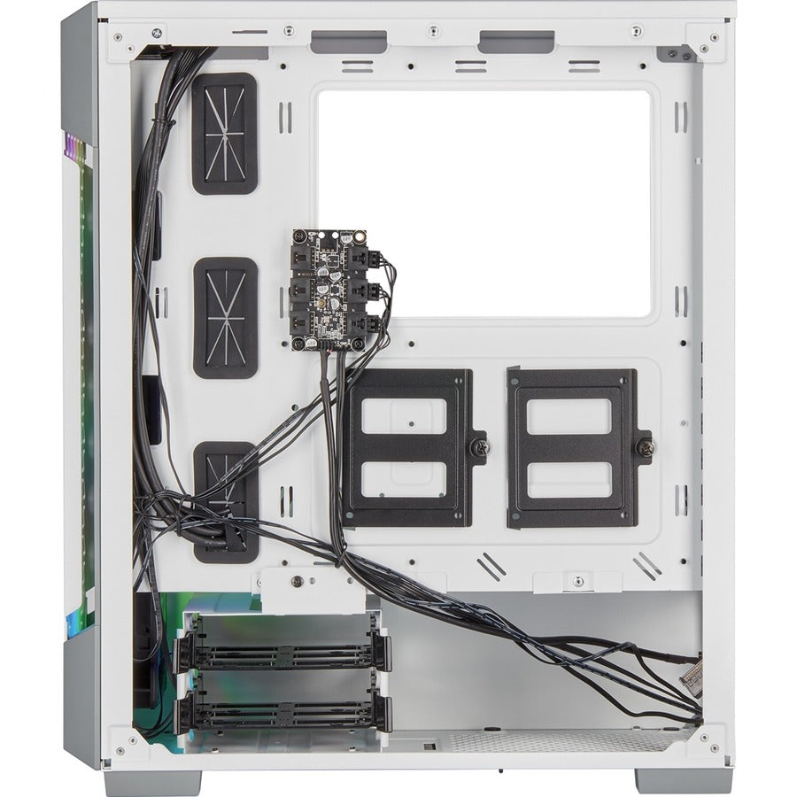 Boîtier intelligent moyenne tour en verre trempé Corsair iCUE 220T RGB Airflow - Blanc CC-9011174-WW