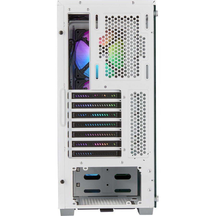 Boîtier intelligent moyenne tour en verre trempé Corsair iCUE 220T RGB Airflow - Blanc CC-9011174-WW