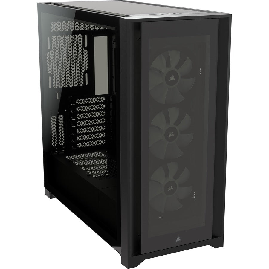 Boîtier intelligent pour PC ATX moyenne tour Corsair iCUE 5000X RGB en verre trempé - Noir CC-9011212-WW
