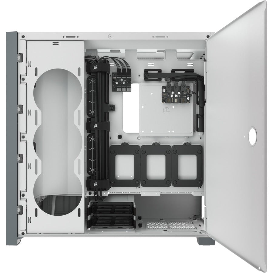 Boîtier intelligent pour PC ATX moyenne tour Corsair iCUE 5000X RGB en verre trempé - Blanc CC-9011213-WW