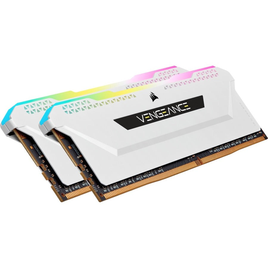 Corsair Vengeance RGB Pro SL 32GB (2 x 16GB) DDR4 DRAM 3600MHz C18 Memory Kit - White CMH32GX4M2D3600C18W