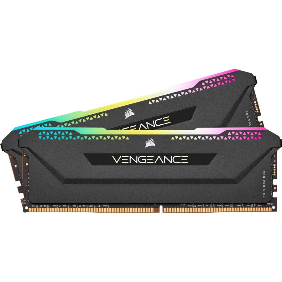 Kit de mémoire Corsair Vengeance RGB Pro SL 32 Go (2 x 16 Go) DDR4 DRAM 3 200 MHz C16 - Noir CMH32GX4M2E3200C16