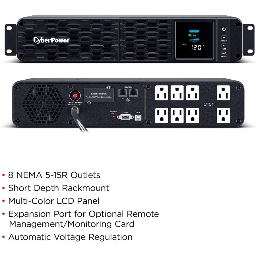 CyberPower CP1500PFCRM2U PFC Sinewave UPS Systems CP1500PFCRM2U
