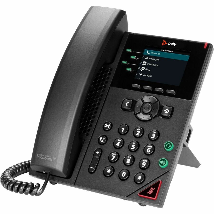 Téléphone IP Poly VVX 250 - Filaire - Filaire - Bureau, Montage mural - Noir 89B66AA#ABA