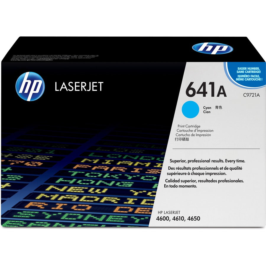 Cartouche de toner authentique HP 641A (C9721A) - Paquet unique C9721A