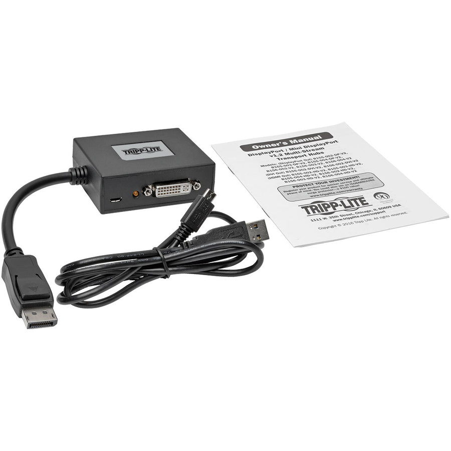 Tripp Lite by Eaton B156-002-DVI-V2 2-Port DisplayPort 1.2 to DVI MST Hub B156-002-DVI-V2