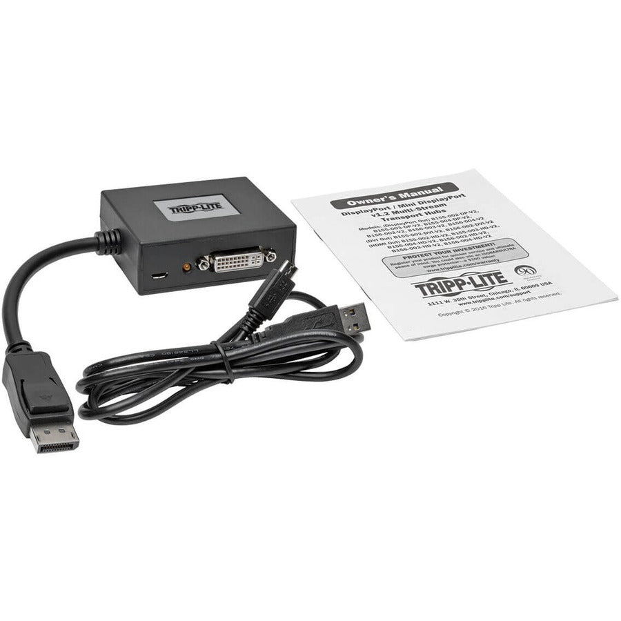 Tripp Lite by Eaton B156-002-DVI-V2 2-Port DisplayPort 1.2 to DVI MST Hub B156-002-DVI-V2