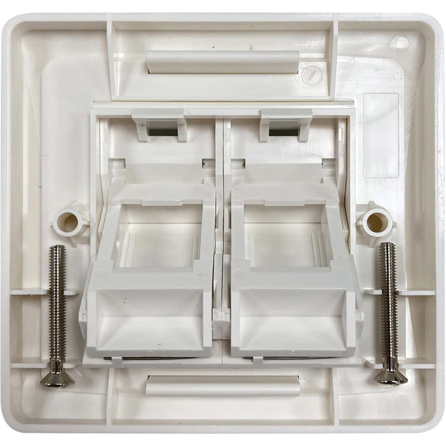 Tripp Lite by Eaton 2-Port UK-Style Wall Plate, Unloaded Shuttered Angled Module, White N042U-WK2-SA