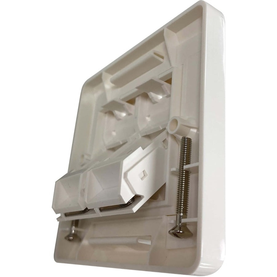 Tripp Lite by Eaton 2-Port UK-Style Wall Plate, Unloaded Shuttered Angled Module, White N042U-WK2-SA