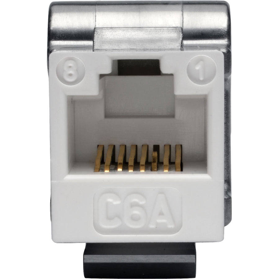 Tripp Lite by Eaton Cat6a 110-Style Punchdown RJ45 Keystone Jack, White, TAA N238-001-WH-6A