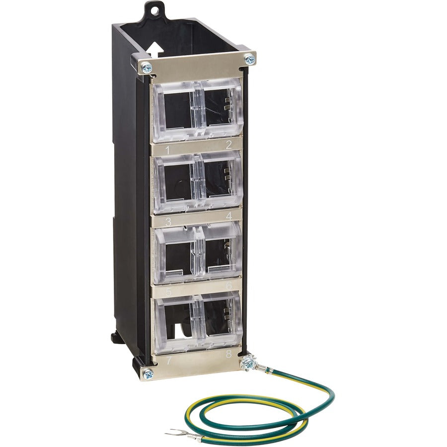 Tripp Lite by Eaton N063-008-ENC Boîtier de montage pour rail DIN, module Keystone, coupleur en ligne - Noir, Argent - Conforme TAA N063-008-ENC