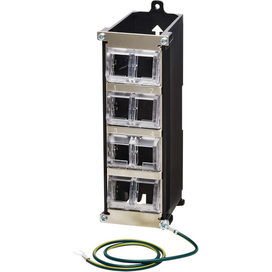Tripp Lite by Eaton N063-008-ENC Boîtier de montage pour rail DIN, module Keystone, coupleur en ligne - Noir, Argent - Conforme TAA N063-008-ENC