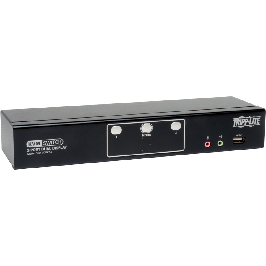 Tripp Lite by Eaton 2-Port Dual Monitor DVI KVM Switch with Audio and USB 2.0 Hub, Cables included B004-2DUA2-K