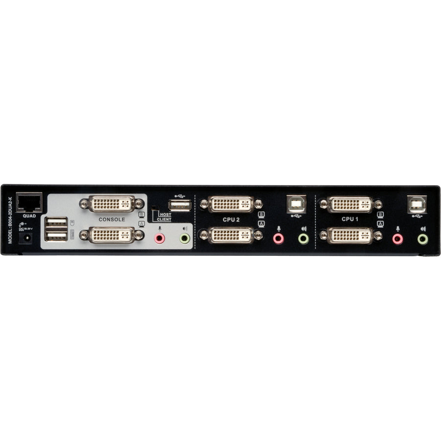 Tripp Lite by Eaton 2-Port Dual Monitor DVI KVM Switch with Audio and USB 2.0 Hub, Cables included B004-2DUA2-K
