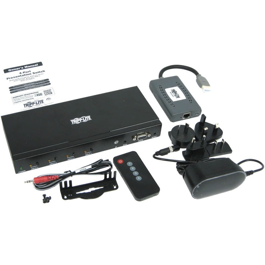 Tripp Lite by Eaton B320-4X1-MHB-K 4-Port over Cat6 Presentation Switch/Extender Kit B320-4X1-MHB-K