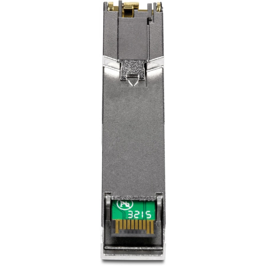 Module SFP en cuivre TRENDnet SFP vers RJ45 1000BASE-T ; TEG-MGBRJ ; 100 m (328 pieds); Connecteur RJ45 ; Enfichable à chaud ; Prend en charge des débits de données jusqu'à 1,25 Gbit/s ; Ethernet Gigabit IEEE 802.3ab ; Protection à vie TEG-MGBRJ