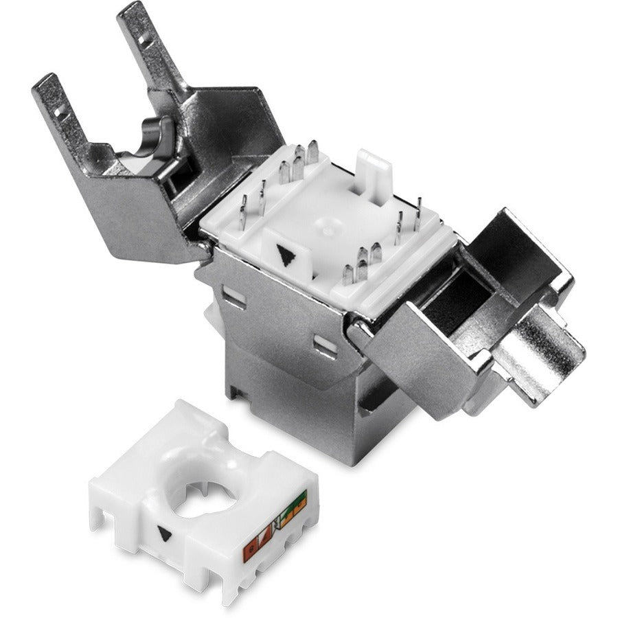 TRENDnet Shielded Cat6A Keystone Jack, 6-Pack Bundle, TC-K06C6A, 180° Angle Termination, Compatible with Cat5/Cat5e/Cat6 Cabling, Use w/ TC-KP24S Shielded Blank Keystone Patch Panel (sold separately) TC-K06C6A