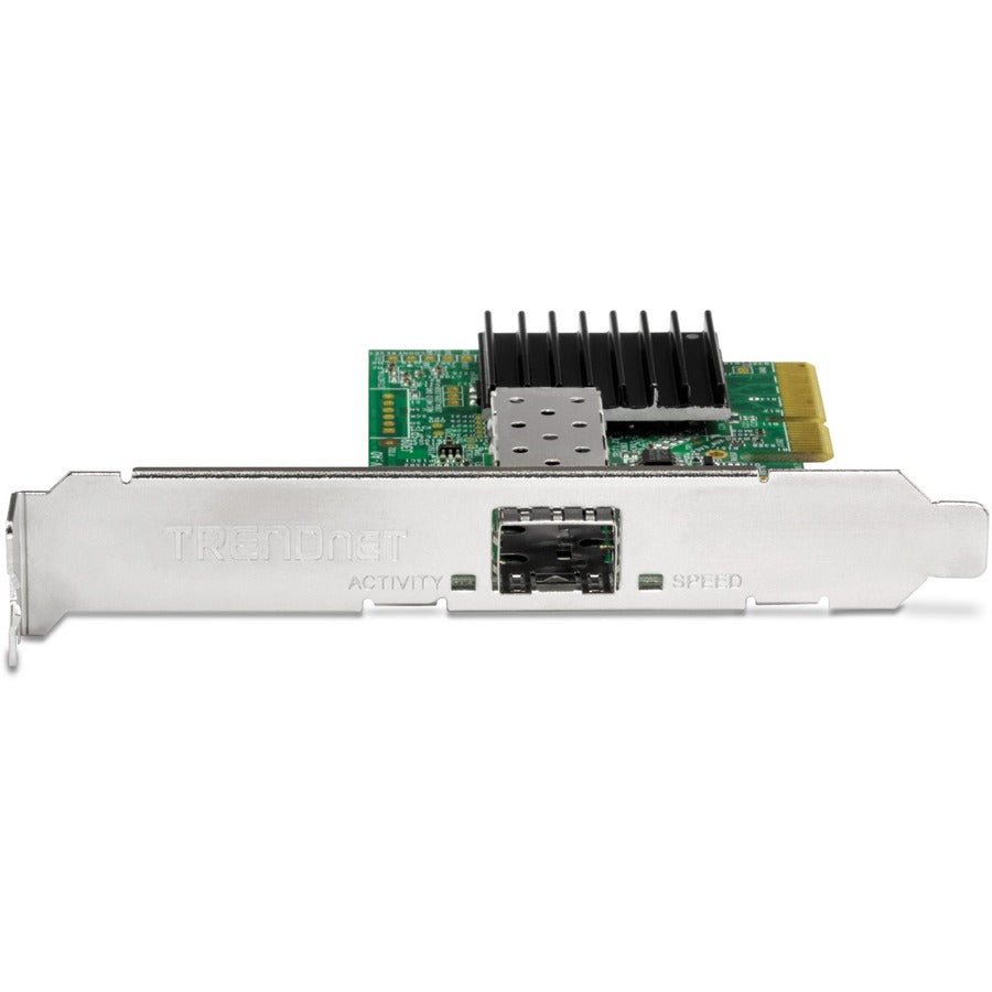 TRENDnet 10 Gigabit PCIe SFP+ Network Adapter, Convert A PCIe Slot Into A 10G SFP+ Slot, Supports 802.1Q, Standard & Low-Profile Brackets Included, Compatible With Windows & Linux, Black, TEG-10GECSFP TEG-10GECSFP