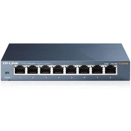 TP-LINK TL-SG108 8-Port 10/100/1000Mbps Desktop Gigabit Steel Cased Switch TL-SG108