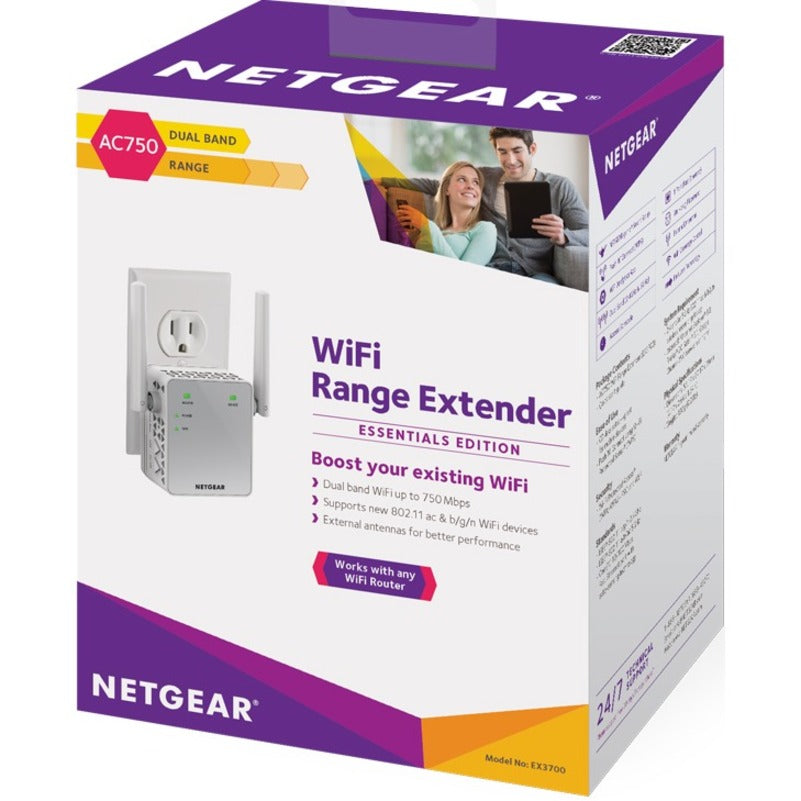 Netgear EX3700 IEEE 802.11ac 750 Mbit/s Wireless Range Extender EX3700-100CNS