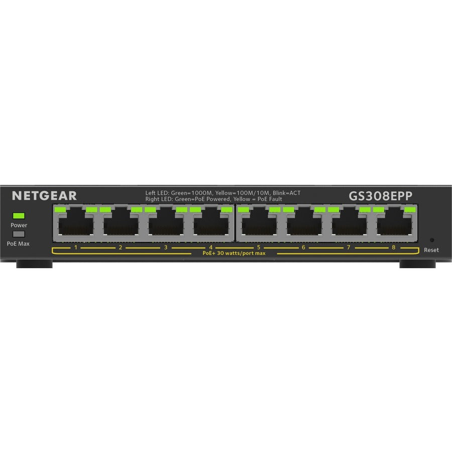 Netgear 8-Port Gigabit Ethernet PoE+ Smart Managed Plus Switch GS308EPP-100NAS