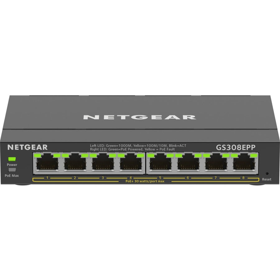 Netgear 8-Port Gigabit Ethernet PoE+ Smart Managed Plus Switch GS308EPP-100NAS