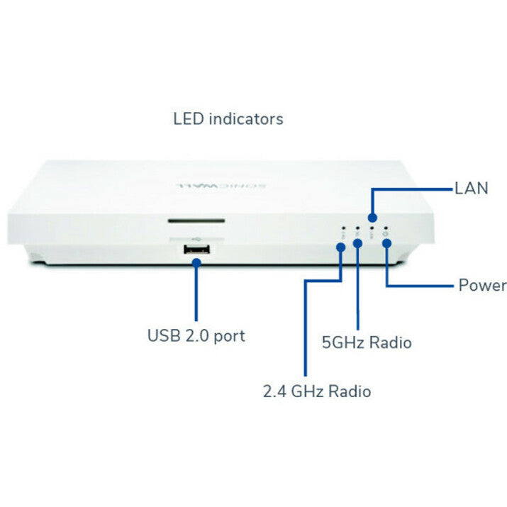 Point d'accès sans fil SonicWall SonicWave 231c IEEE 802.11ac 1,24 Gbit/s 02-SSC-2255