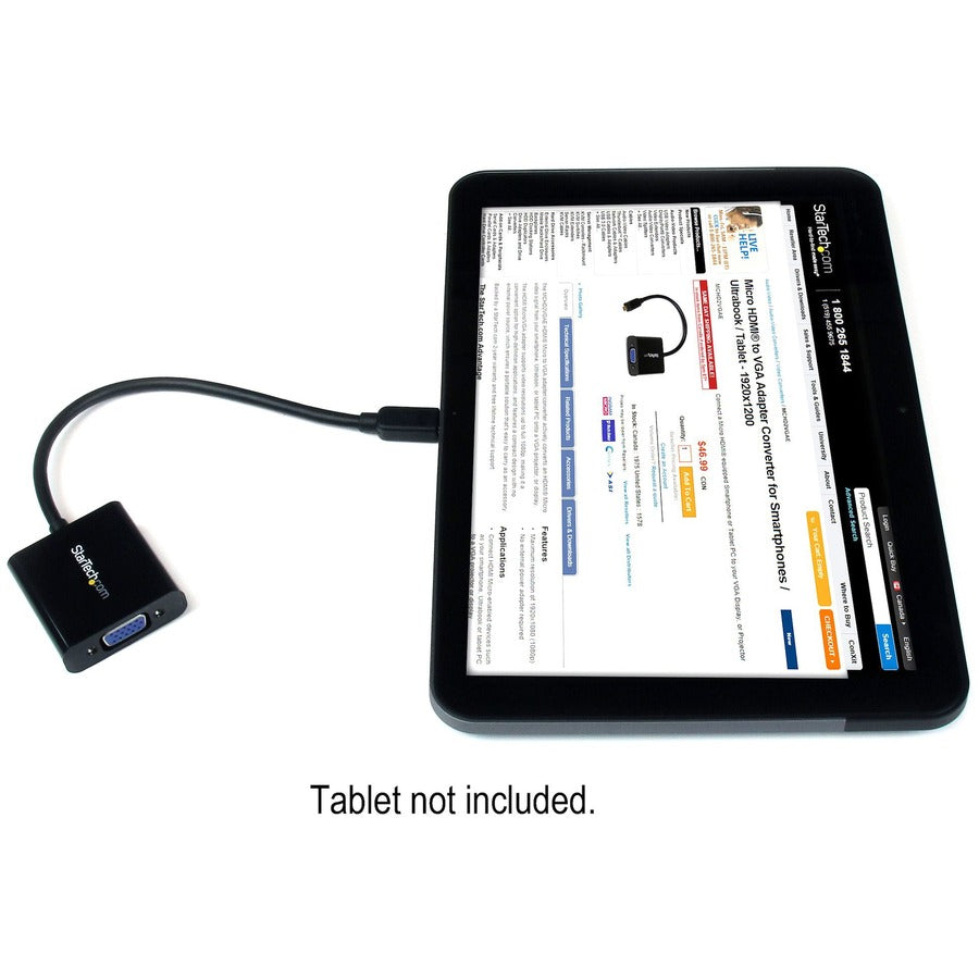 StarTech.com Micro HDMI® to VGA Adapter Converter for Smartphones / Ultrabook / Tablet - 1920x1080 MCHD2VGAE2