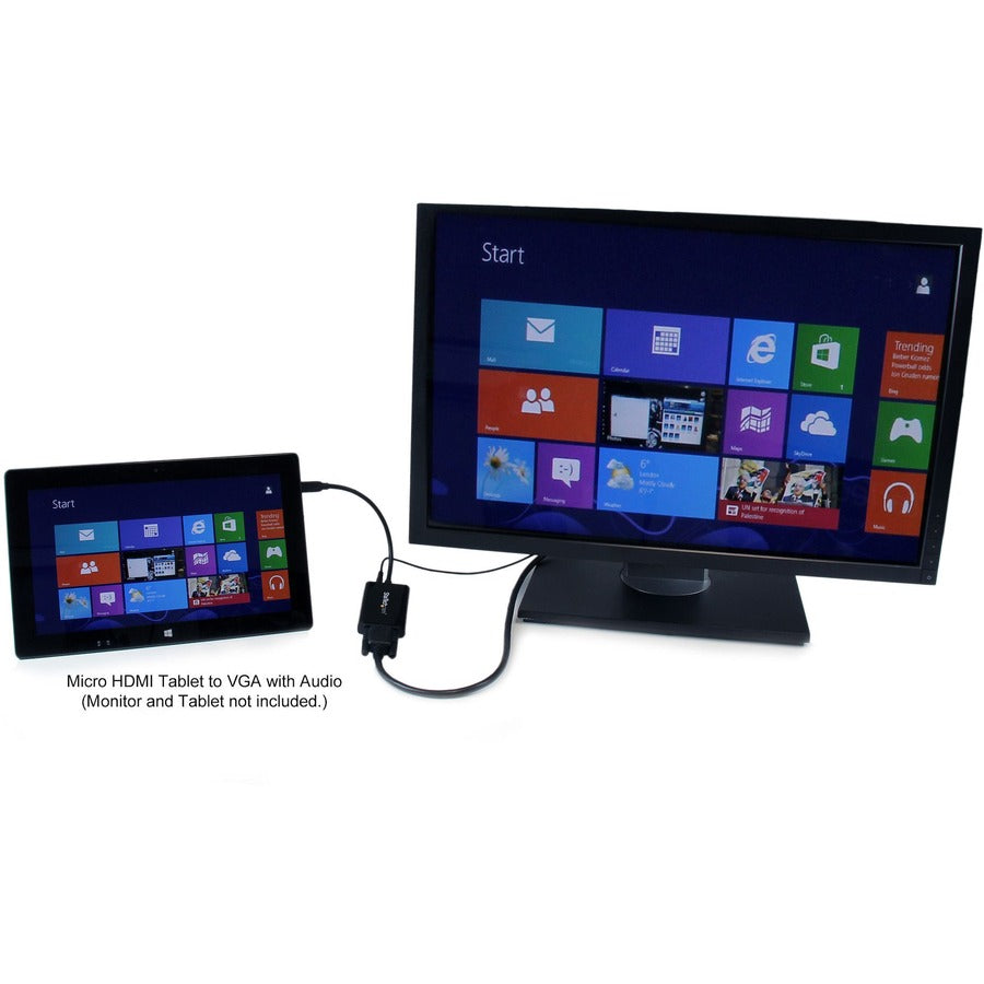 StarTech.com Micro HDMI® to VGA Adapter Converter with Audio for Smartphones / Ultrabooks / Tablets - 1920x1080 MCHD2VGAA2