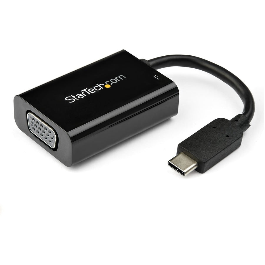 StarTech.com Adaptateur USB C vers VGA avec alimentation 60 W Pass-Through - Convertisseur vidéo USB Type-C vers VGA 1080p avec chargement - Noir CDP2VGAUCP