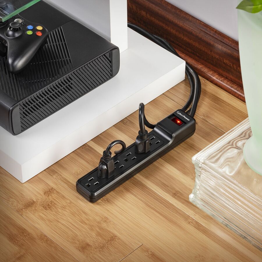 CyberPower CSB6012 Suppresseur de surtension essentiel à 6 prises avec 1 200 joules et cordon de 12 pieds - Boîtes marron uni CSB6012