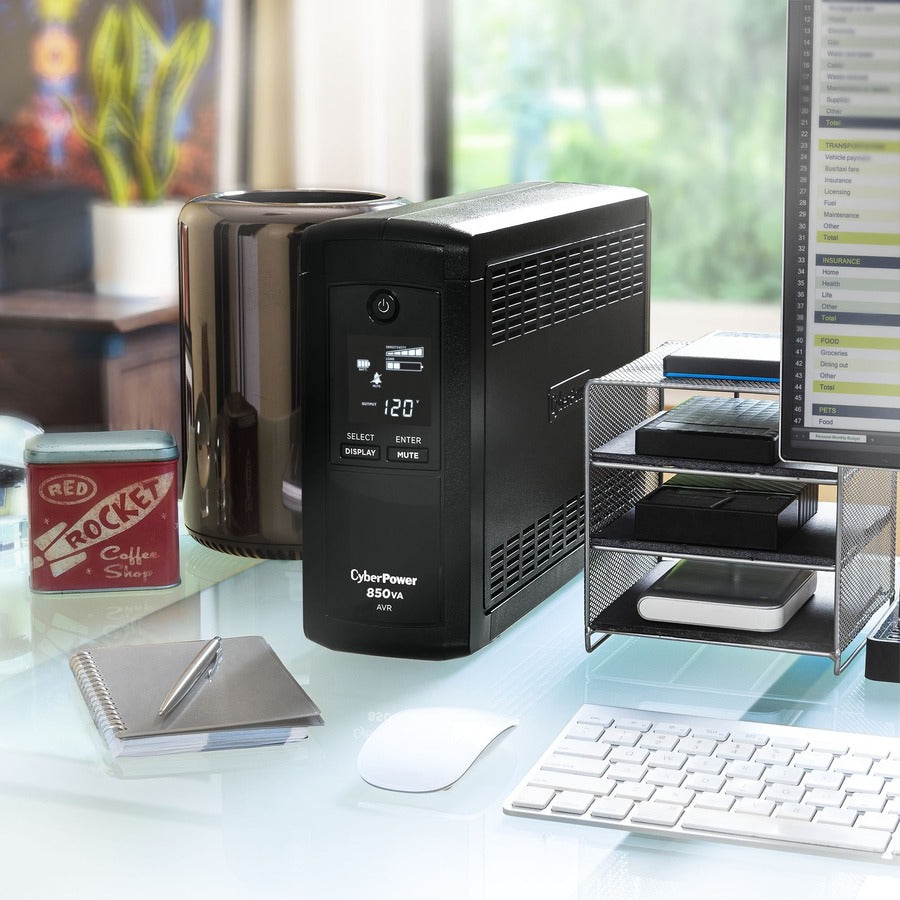 CyberPower UPS Systems CP850AVRLCD LCD intelligent - Capacité : 850 VA / 510 W CP850AVRLCD