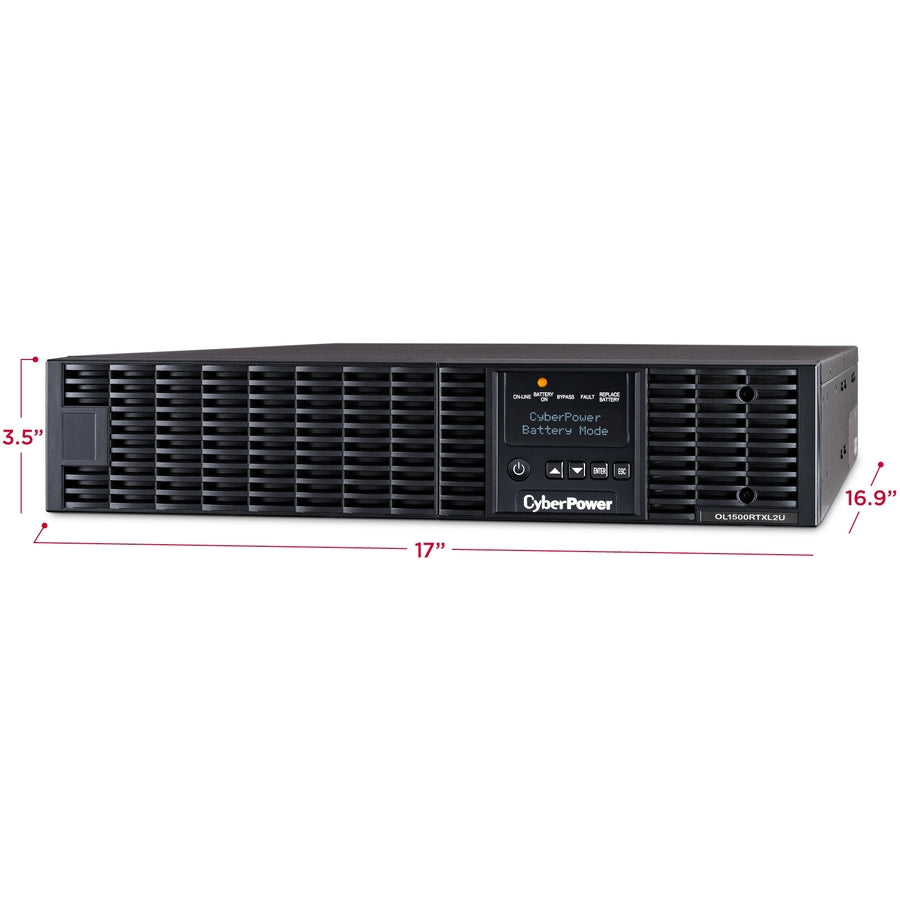 CyberPower UPS Systems OL1500RTXL2U Application intelligente en ligne - Capacité : 1 500 VA / 1 350 W OL1500RTXL2U