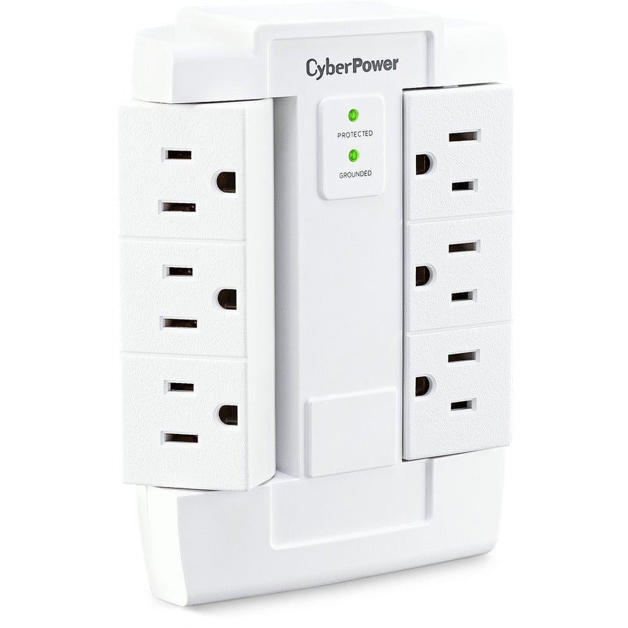 CyberPower CSB600WS Essential 6-Outlets Surge Suppressor Wall Tap and Swivel Outputs - Plain Brown Boxes CSB600WS