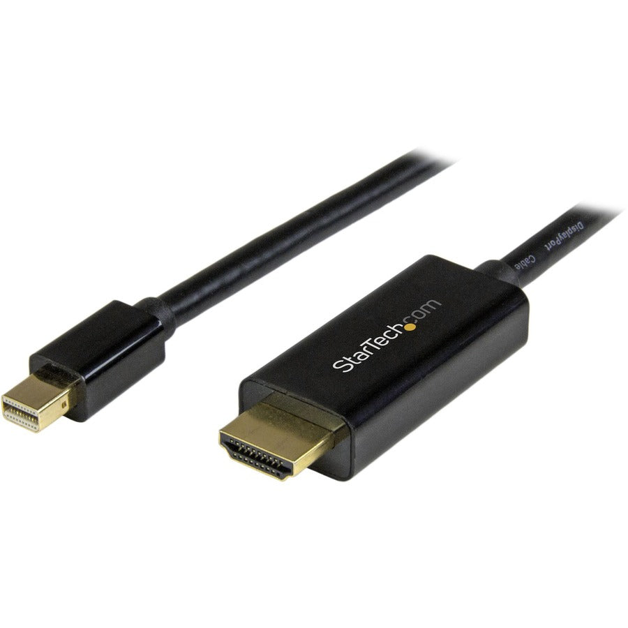 StarTech.com Mini DisplayPort to HDMI Adapter Cable - mDP to HDMI Adapter with Built-in Cable - Black - 5 m (15 ft.) - Ultra HD 4K 30Hz MDP2HDMM5MB