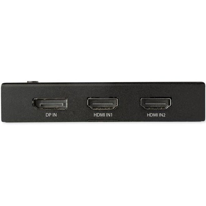 StarTech.com Commutateur vidéo HDMI 4 ports - 3x HDMI et 1x DisplayPort - 4K 60 Hz - Boîtier de commutation HDMI multiport avec commutateur automatique (VS421HDDP) VS421HDDP