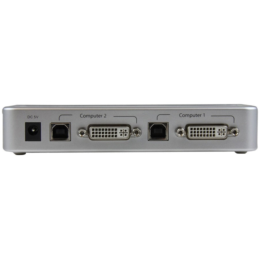 StarTech.com Kit de commutateur KVM USB DVI 2 ports avec câbles Hub USB 2.0 et audio - KVM USB DVI avec câbles et commutation audio - Commutateur KVM/audio/USB - USB - 2 ports - 1 utilisateur local SV211KDVI
