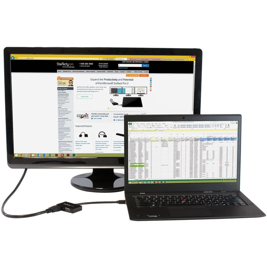 StarTech.com Adaptateur A/V de voyage : convertisseur 2 en 1 Mini DisplayPort vers HDMI ou VGA MDP2HDVGA