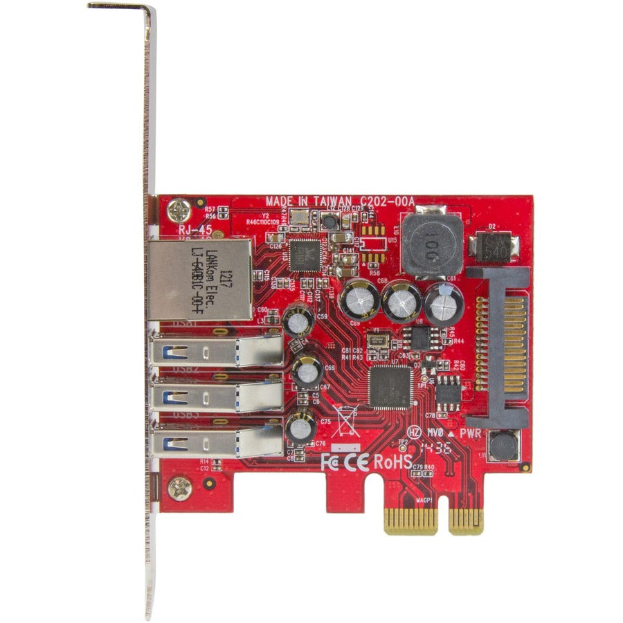 StarTech.com 3 Port PCI Express USB 3.0 Card + Gigabit Ethernet PEXUSB3S3GE