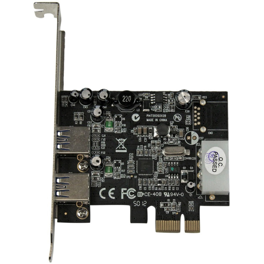 StarTech.com Adaptateur de carte USB 3.0 SuperSpeed PCI Express (PCIe) 2 ports avec UASP - LP4 Power PEXUSB3S25