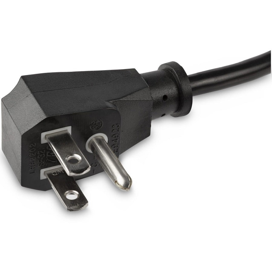 StarTech.com Rallonge d'alimentation de 0,45 m, plate NEMA 5-15P vers NEMA 5-15R, 10 A 125 V, 18 AWG, noir, câble d'extension de prise plate PACF10118IN