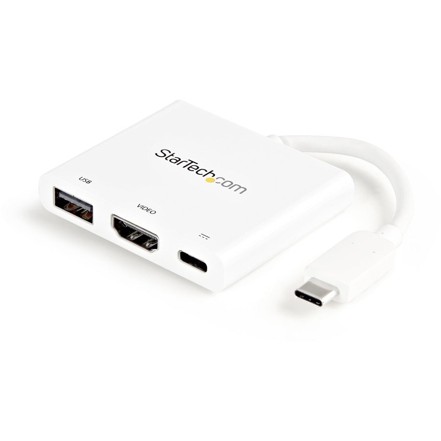 StarTech.com StarTech.com Adaptateur multiport USB C avec HDMI 4K et 1x USB 3.0 - PD - Mac et Windows - Blanc Adaptateur vidéo tout-en-un USB Type C CDP2HDUACPW