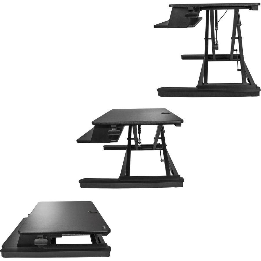 StarTech.com Sit Stand Desk Converter - Keyboard Tray - Height Adjustable Ergonomic Desktop/Tabletop Standing Desk - Large 35"x21" Surface ARMSTSLG